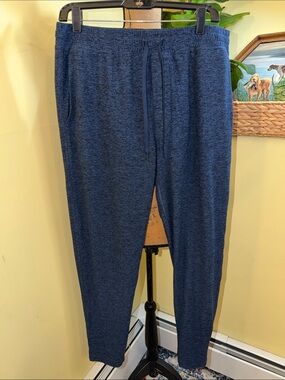 Outdoor Voices Navy Mélange Track Pants with Drawstring